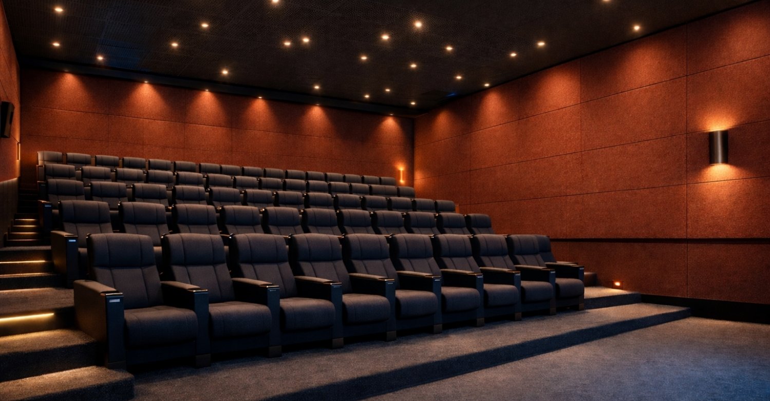 Auditorium walls and ceilings soundproofing